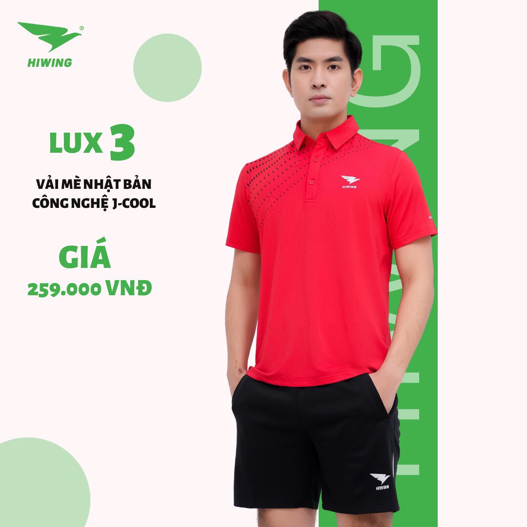 Áo cầu lông Nam Hiwing Luxury 3 chính hãng - Màu Đỏ