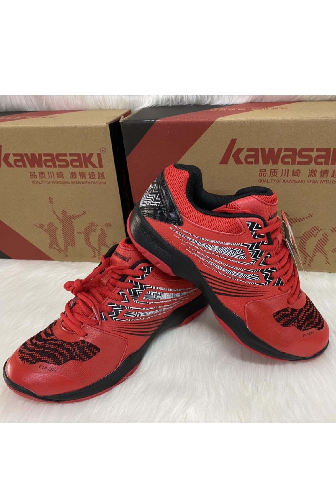 Giày bóng chuyền, cầu lông Kawasaki M163 màu Đỏ