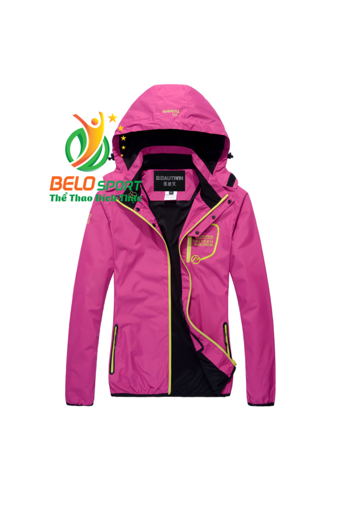 Áo khoác gió 2 lớp cao cấp màu hồng cánh sen 2017