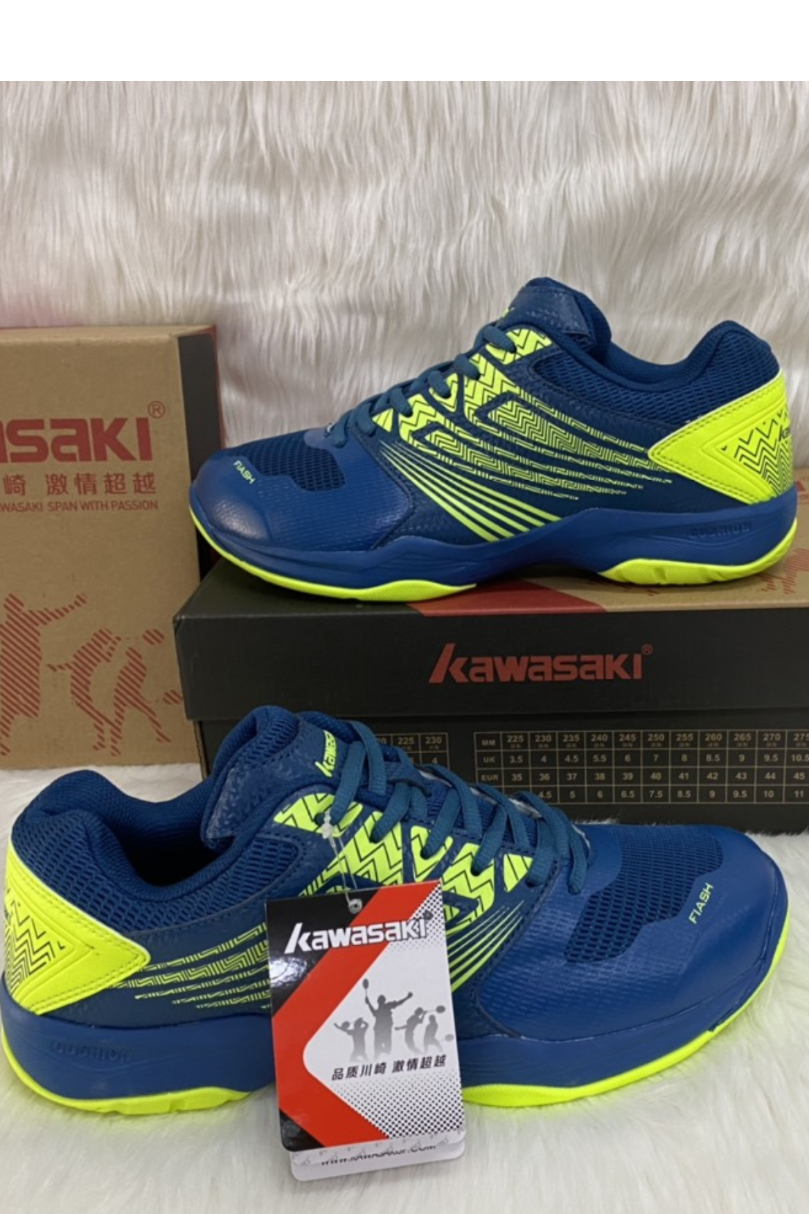 Giày bóng chuyền, cầu lông Kawasaki M163 màu xanh