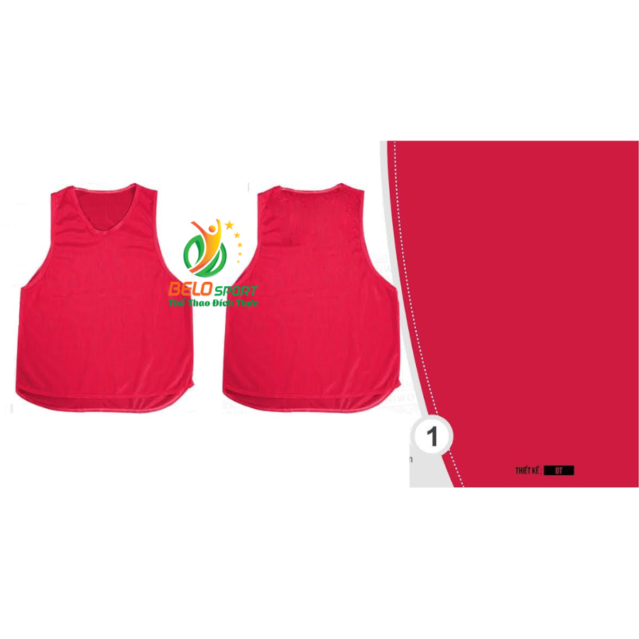Áo lưới team building, áo tập bóng đá cao cấp màu đỏ tươi