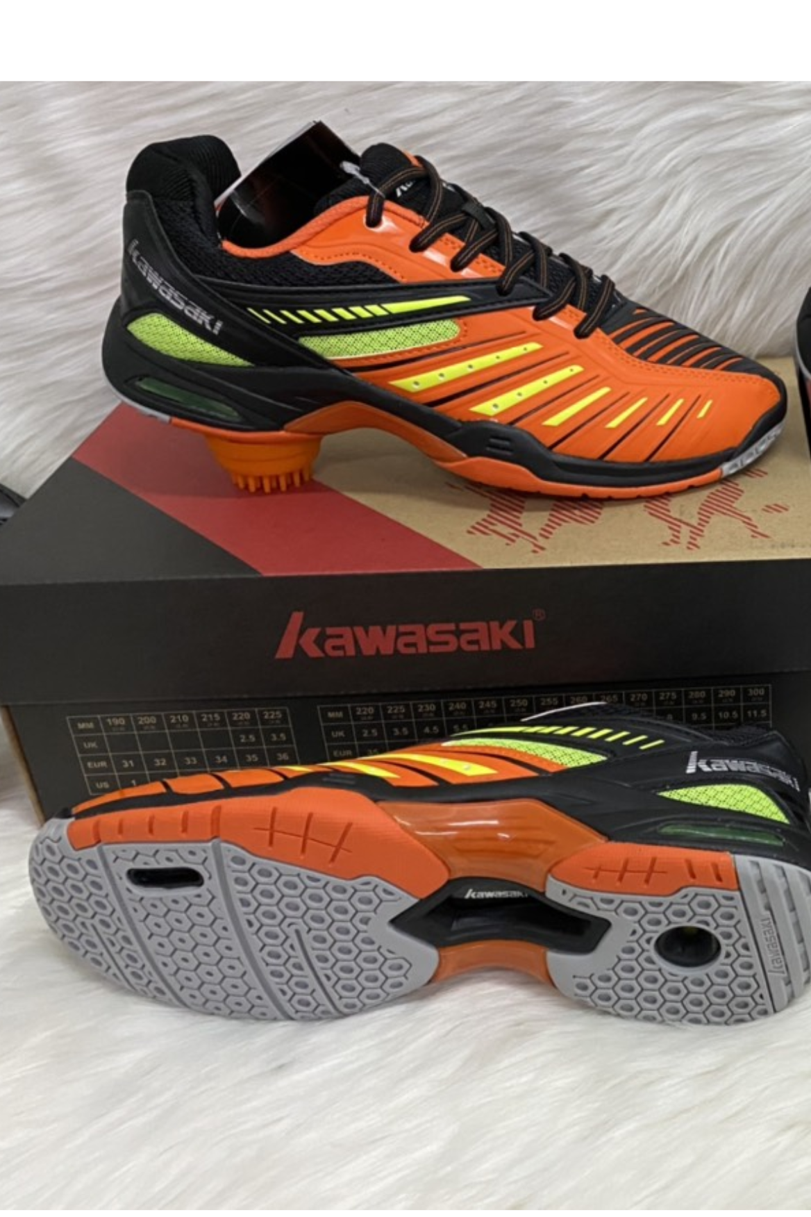 Giày cầu lông, bóng chuyền kawasaki k520 màu cam