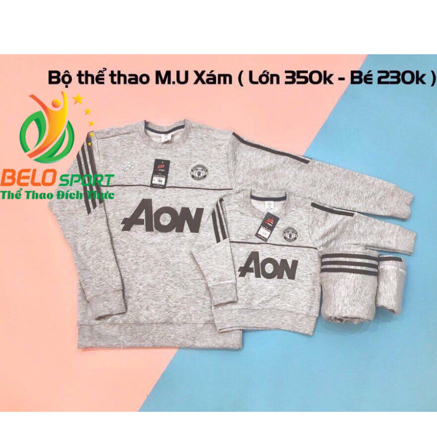Bộ nỉ thể thao mùa đông màu xám 2018