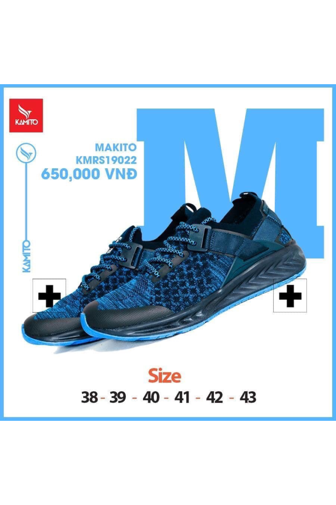 Giày chạy bộ Kamito Makito KMRS 190512 chính hãng màu xanh dương