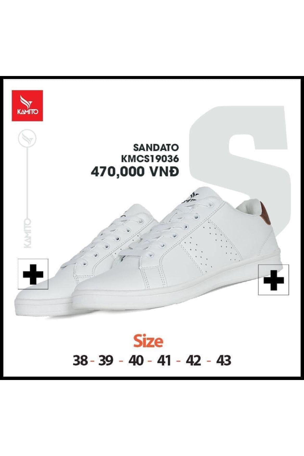 Giày chạy bộ Kamito Sandato KMRS 19036 chính hãng màu trắng