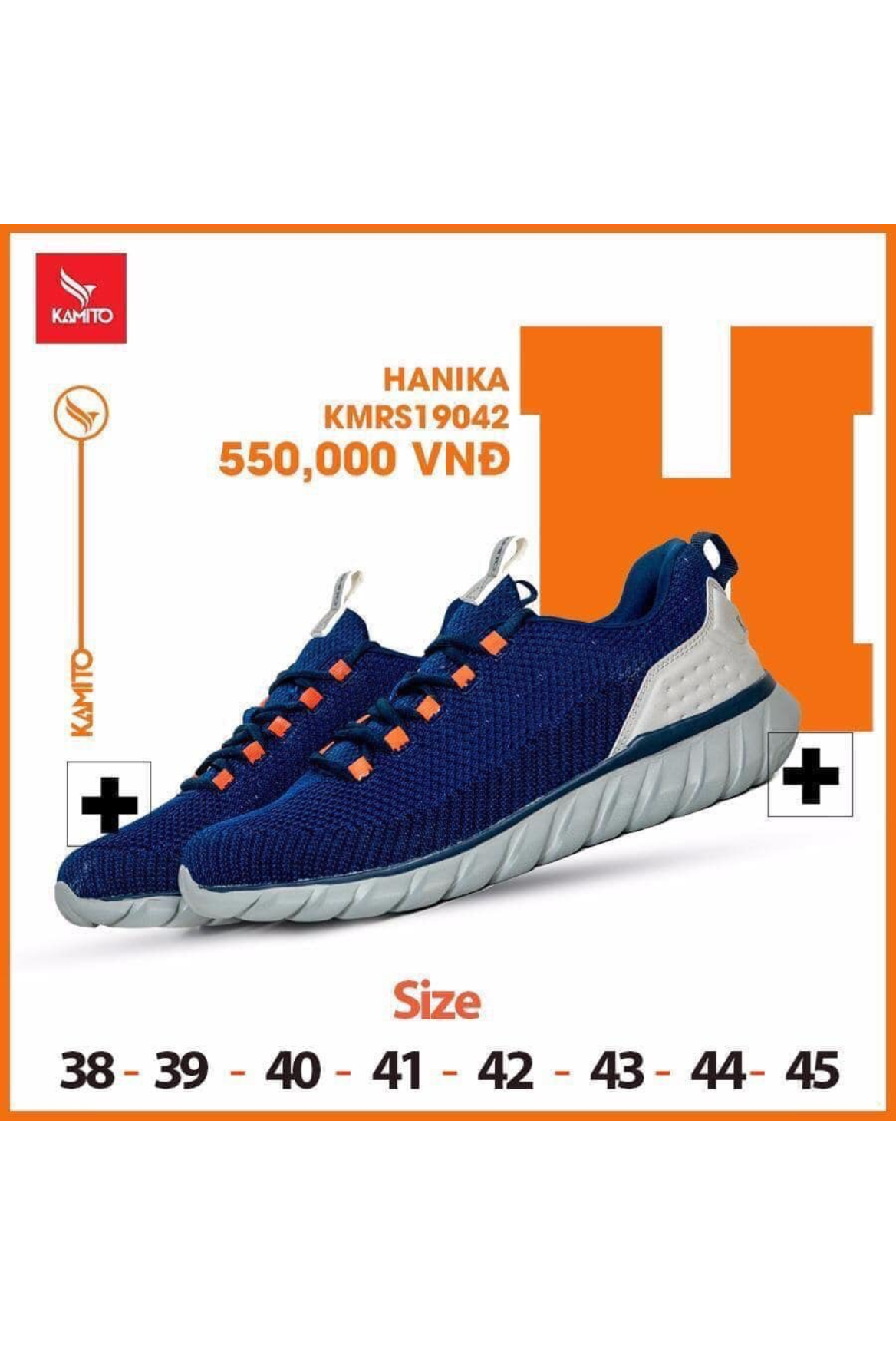 Giày chạy bộ Kamito Hanika KMRS 19042 chính hãng màu xanh dương