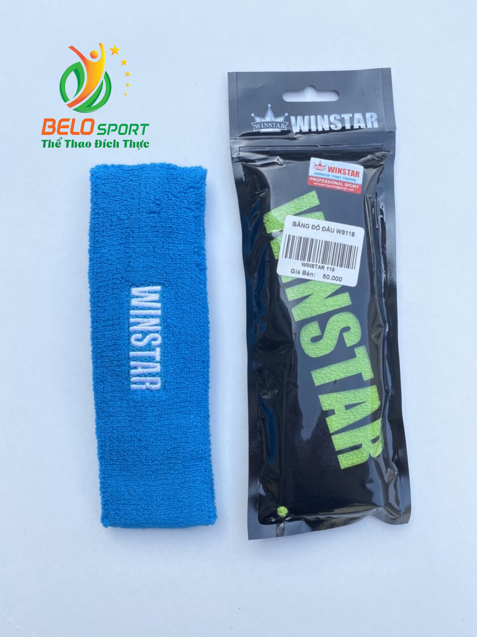 Băng đô thể thao, băng trán Winstar WS118 màu xanh dương chính hãng