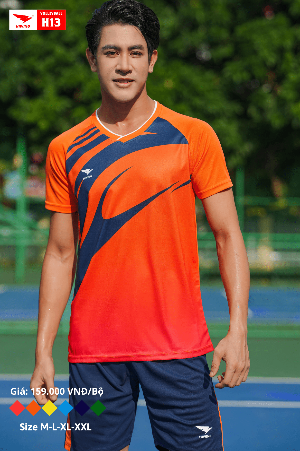 Áo bóng chuyền Nam Hiwing H13 màu Cam