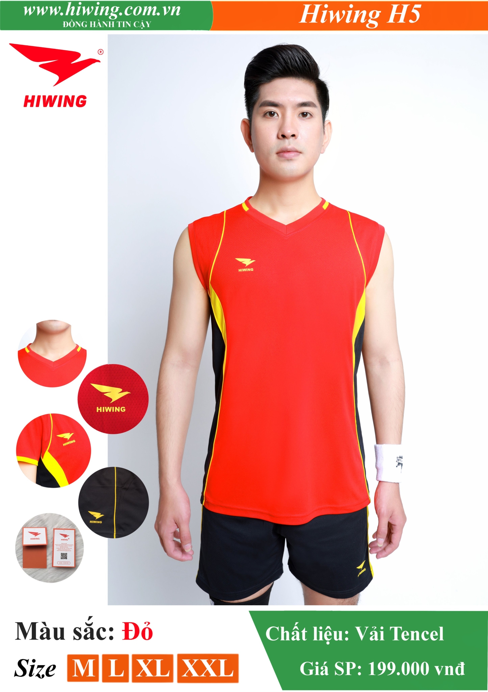 Áo bóng chuyền Nam Hiwing FIVE - H5 màu Đỏ