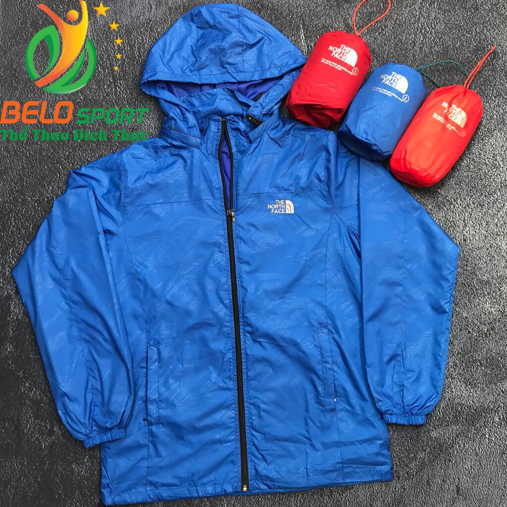 Áo khoác gió 2 lớp cao cấp chống nước màu xanh biển