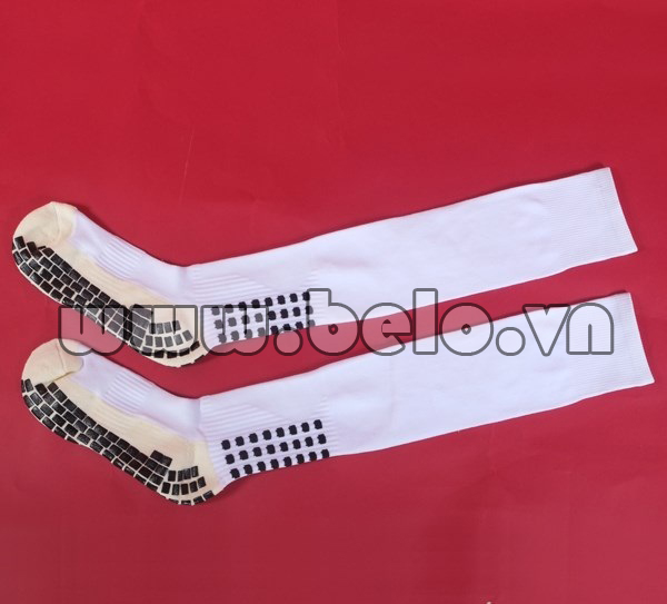 Tất bóng đá chống trơn dài màu trắng chính hãng
