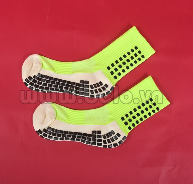 Tất bóng đá chống trơn trượt ngắn FOX xanh chuối chính hãng