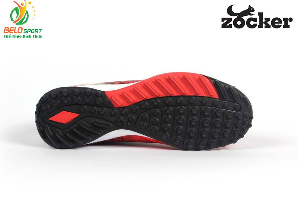 Giày bóng đá Zocker vảy rồng 2018 da cao cấp xuất khẩu màu đỏ