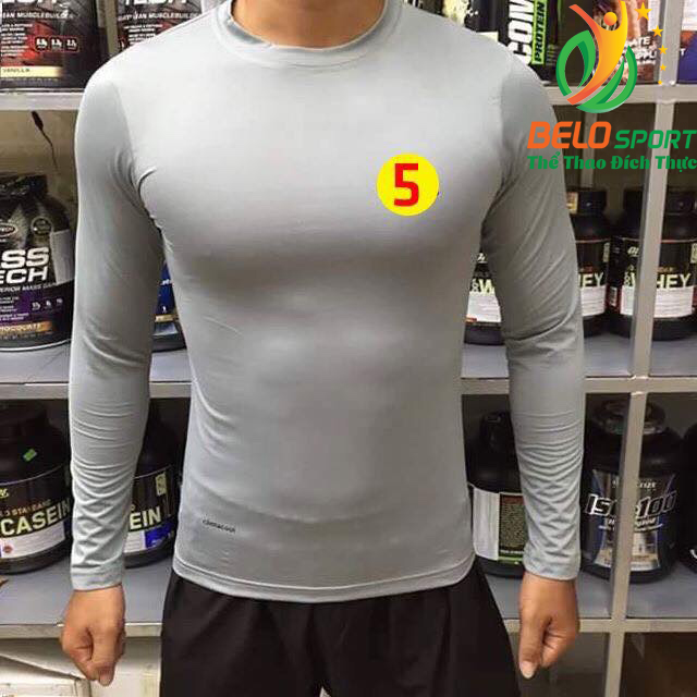 Áo Lót Body Bóng đá Cao Cấp Thun Thái Co Giãn 4 chiều Màu Xám Số 5