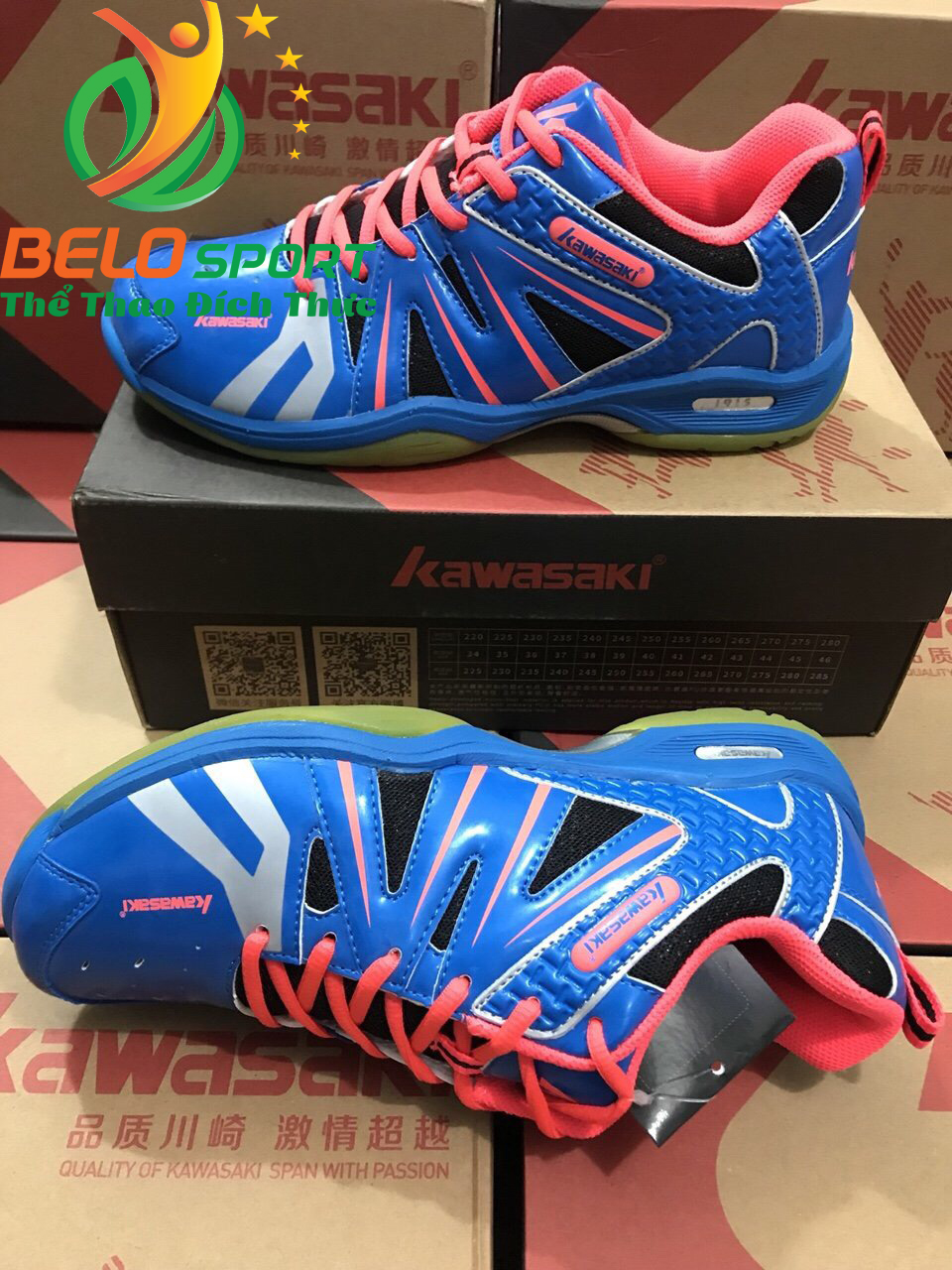 Giày Bóng Chuyền Chính Hãng Giá Rẻ  K063 màu xanh