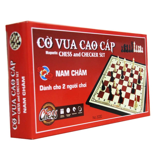 Bộ trò chơi cờ vua nam châm cỡ lớn đỏ 33*33 cm