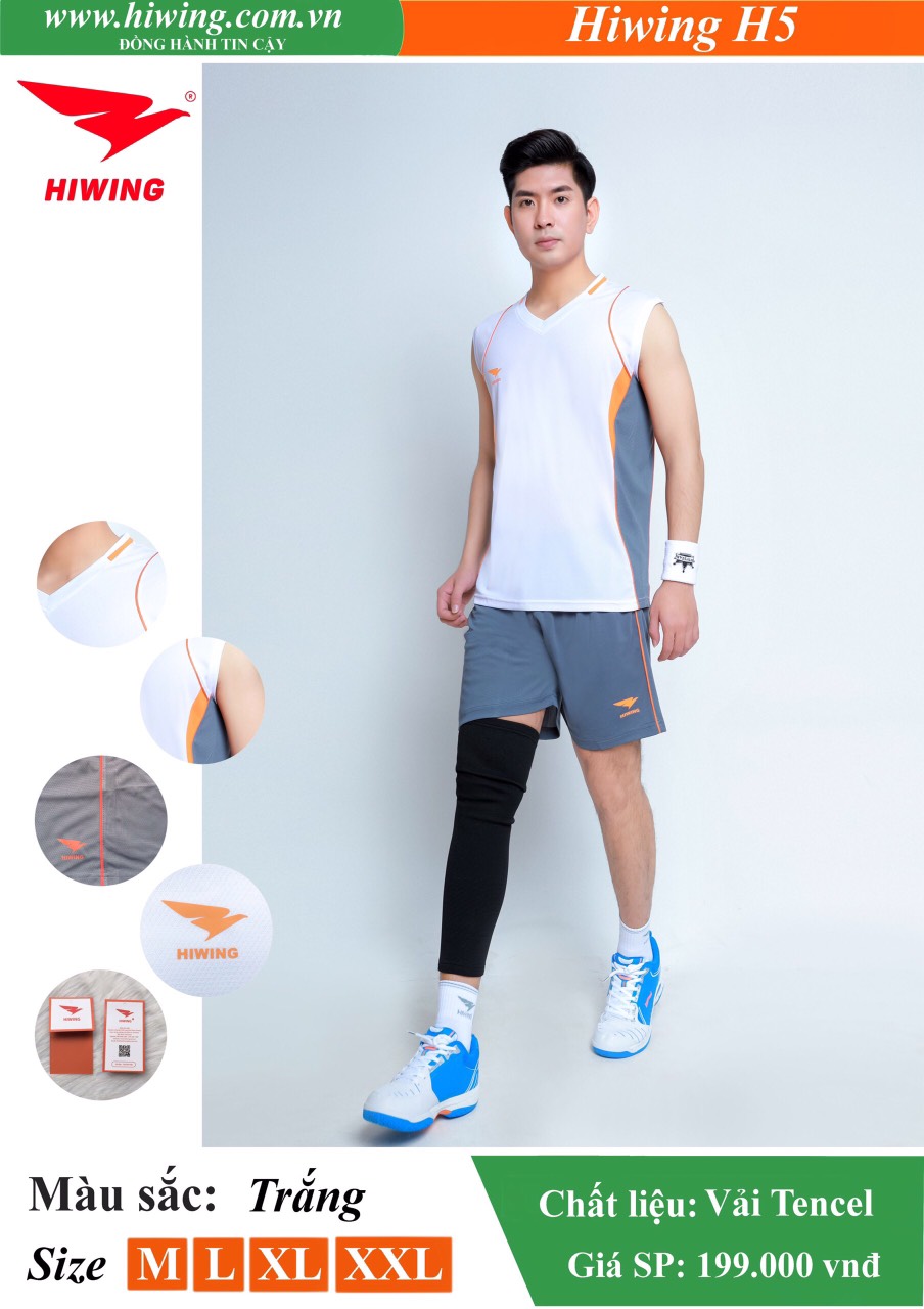 Áo bóng chuyền Nam Hiwing FIVE - H5 màu Trắng