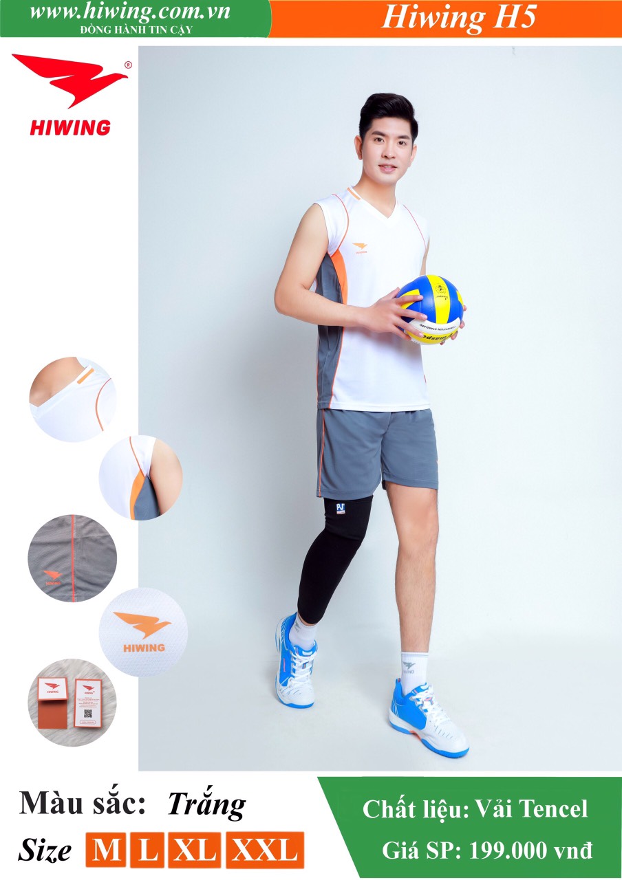 Áo bóng chuyền Nam Hiwing FIVE - H5 màu Trắng