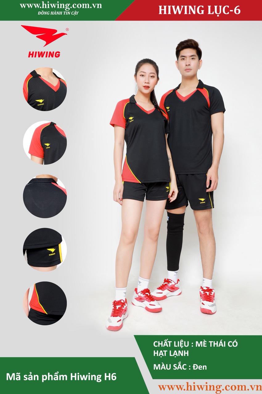Áo bóng chuyền Nam Hiwing H6 màu Đen