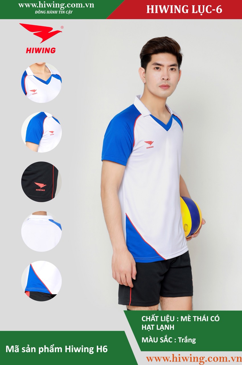 Áo bóng chuyền Nam Hiwing H6 màu Trắng