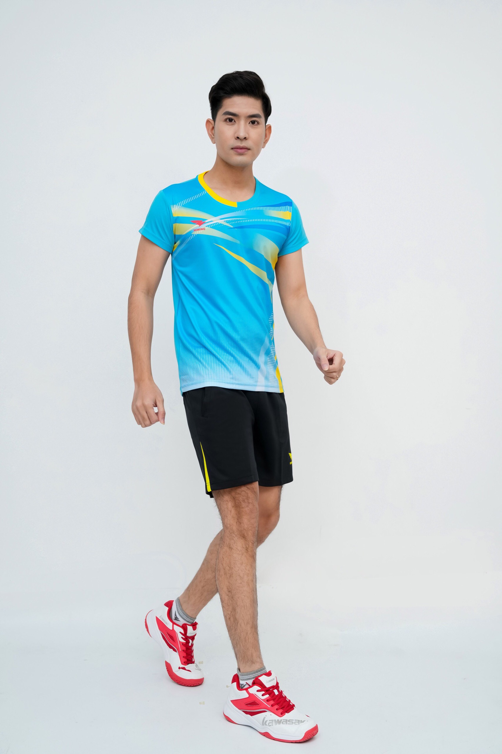 Áo Cầu Lông Hiwing HA1 nam màu Xanh