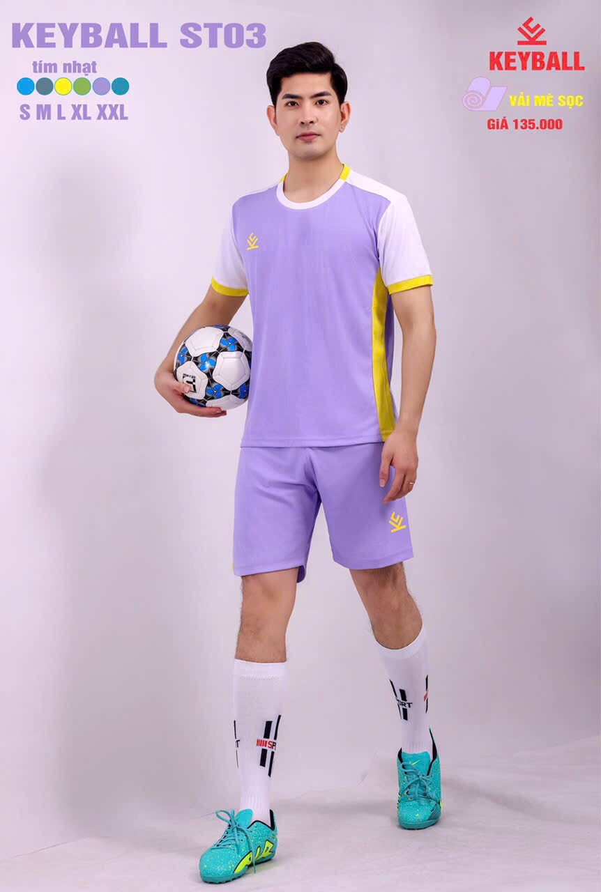 Áo bóng đá Keyball ST03 - Tím Nhạt