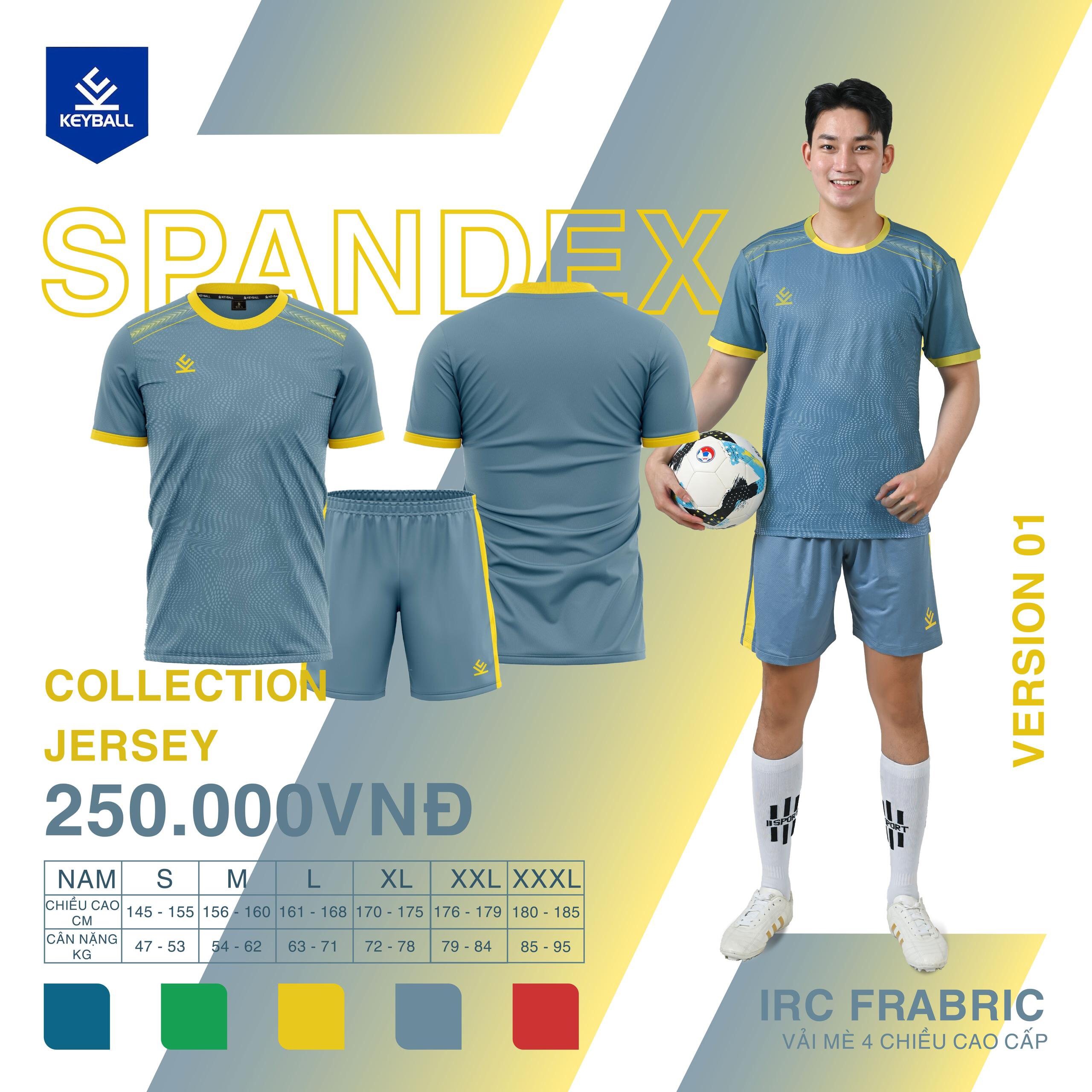 Áo bóng đá Keyball SPANDEX - Xanh Xám