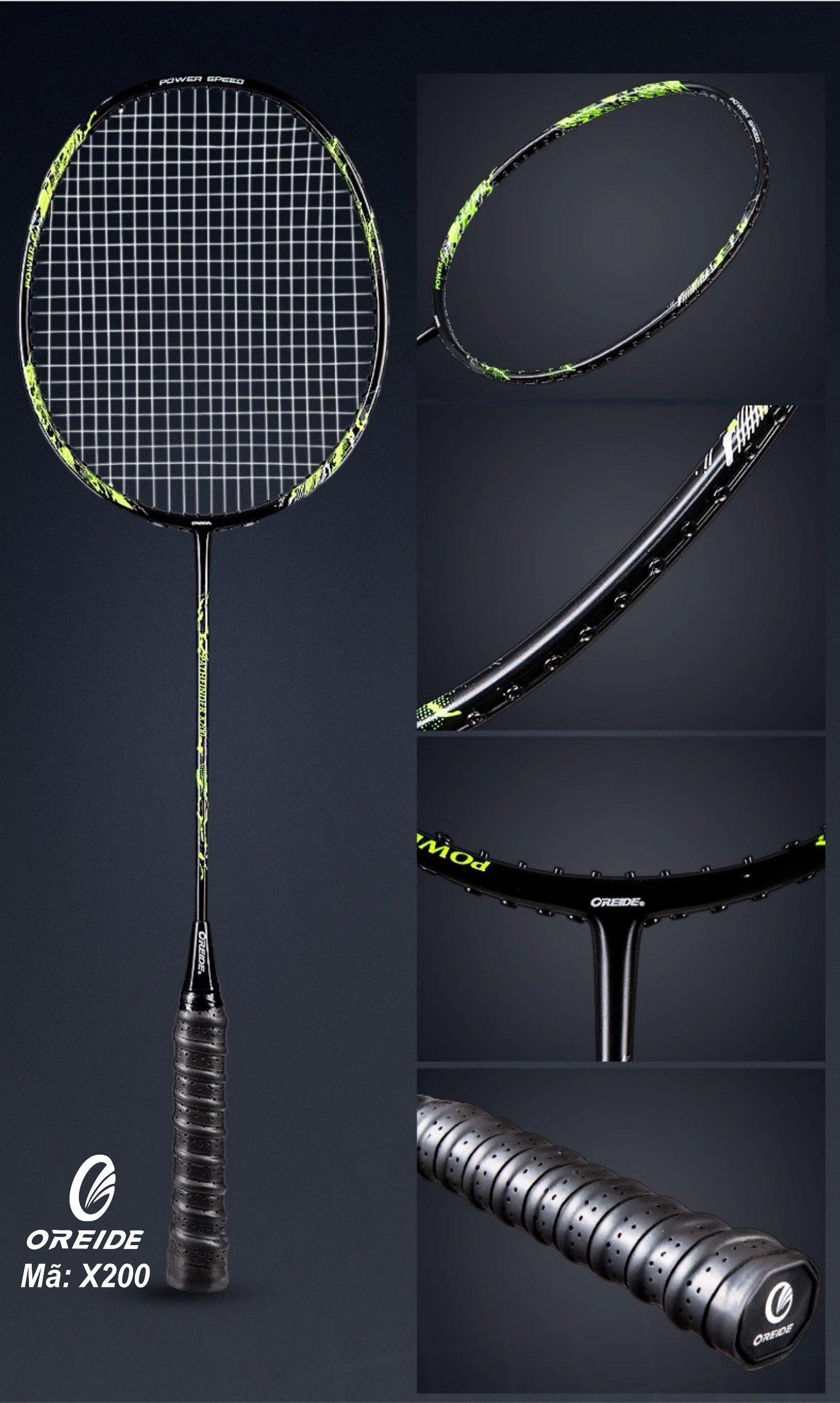 Vợt cầu lông Oreide X200 - Xanh Lá