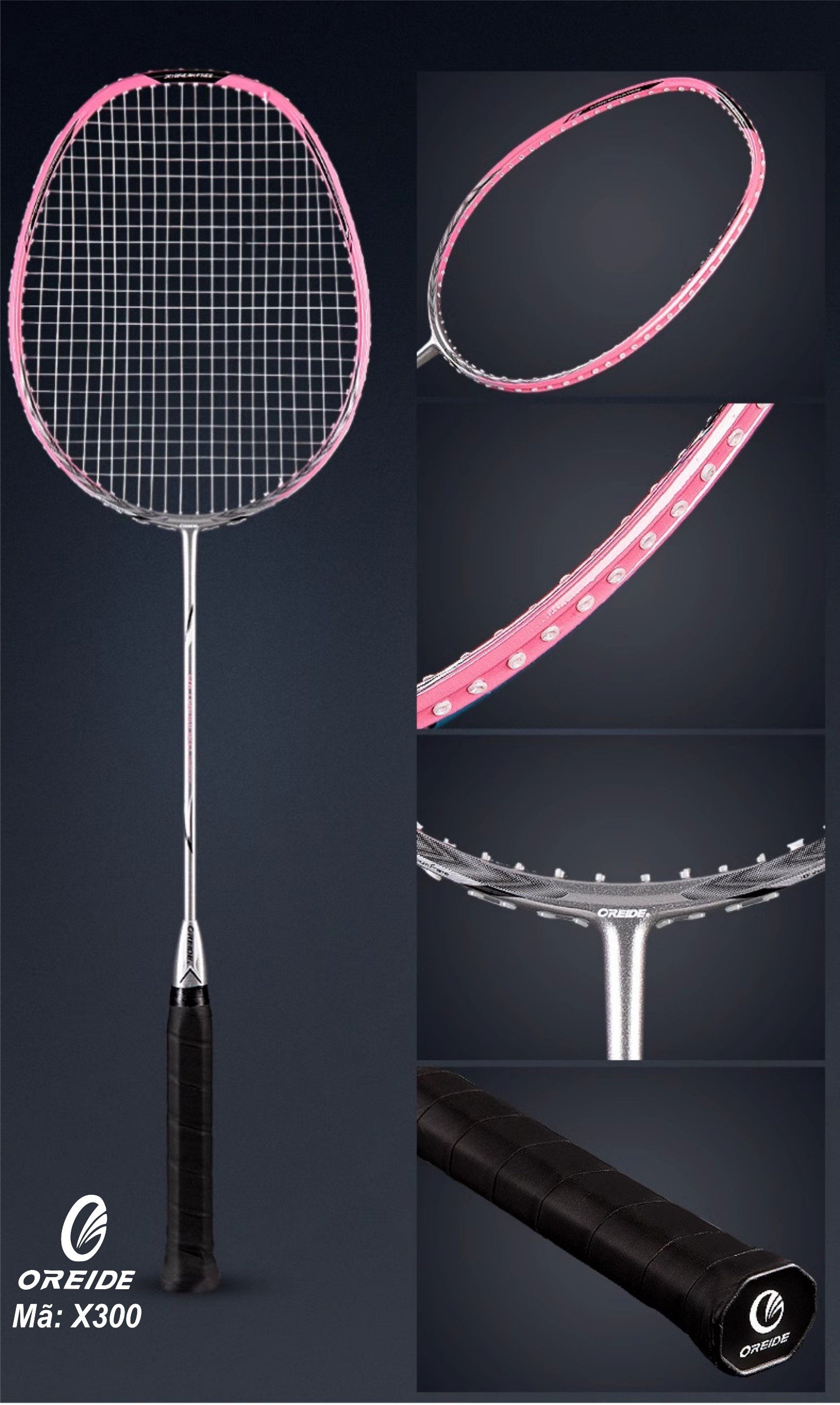 Vợt cầu lông Oreide X300 - Hồng