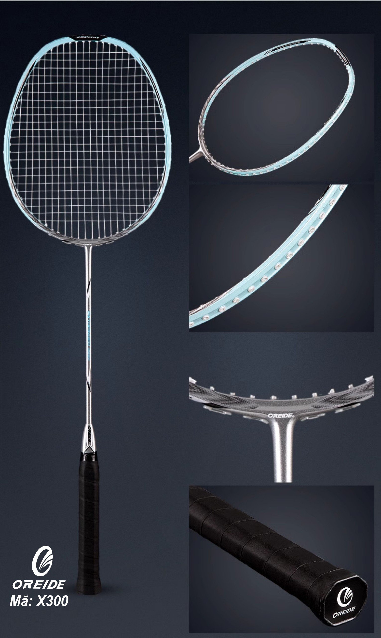 Vợt cầu lông Oreide X300 - Xanh Da