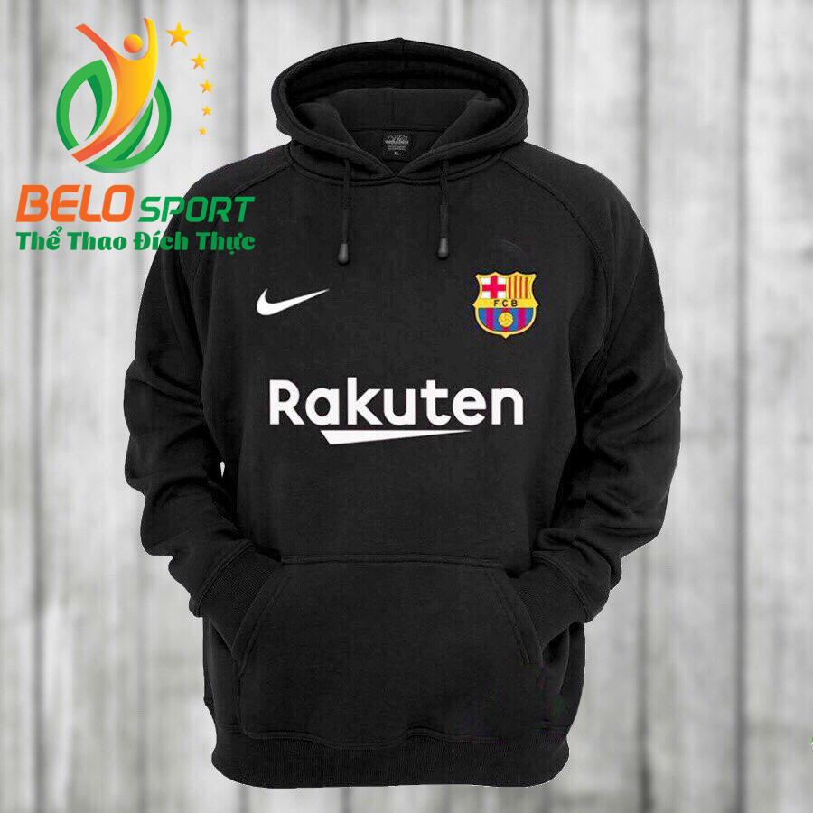 Áo khoác bóng đá Barxa 2018 màu đen